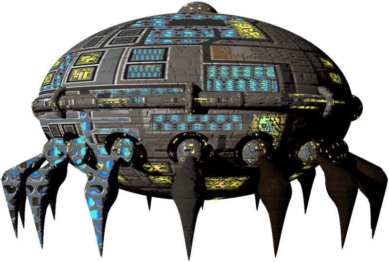 Futuristic Spherical Spaceship Design PNG Image