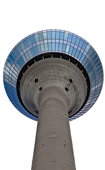 Futuristic Tower Against Night Sky PNG Image