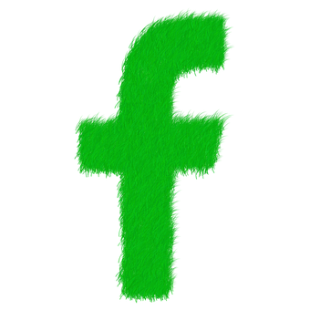 Fuzzy Green Facebook Logo PNG Image