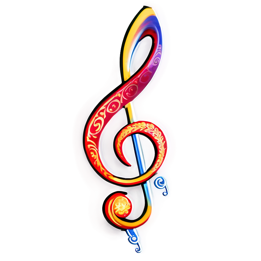 G Clef With Butterflies Png Tlh56 PNG Image