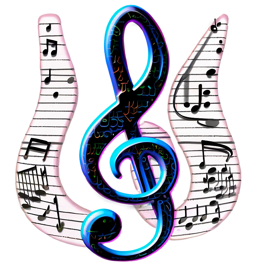 G Clef With Notes Png 06272024 PNG Image