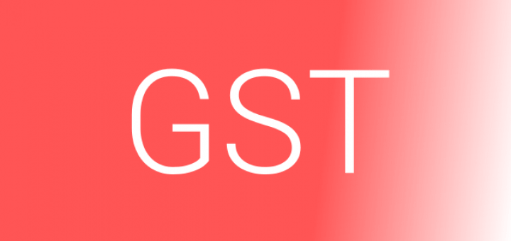 G S T Logo Simple Red Background PNG Image