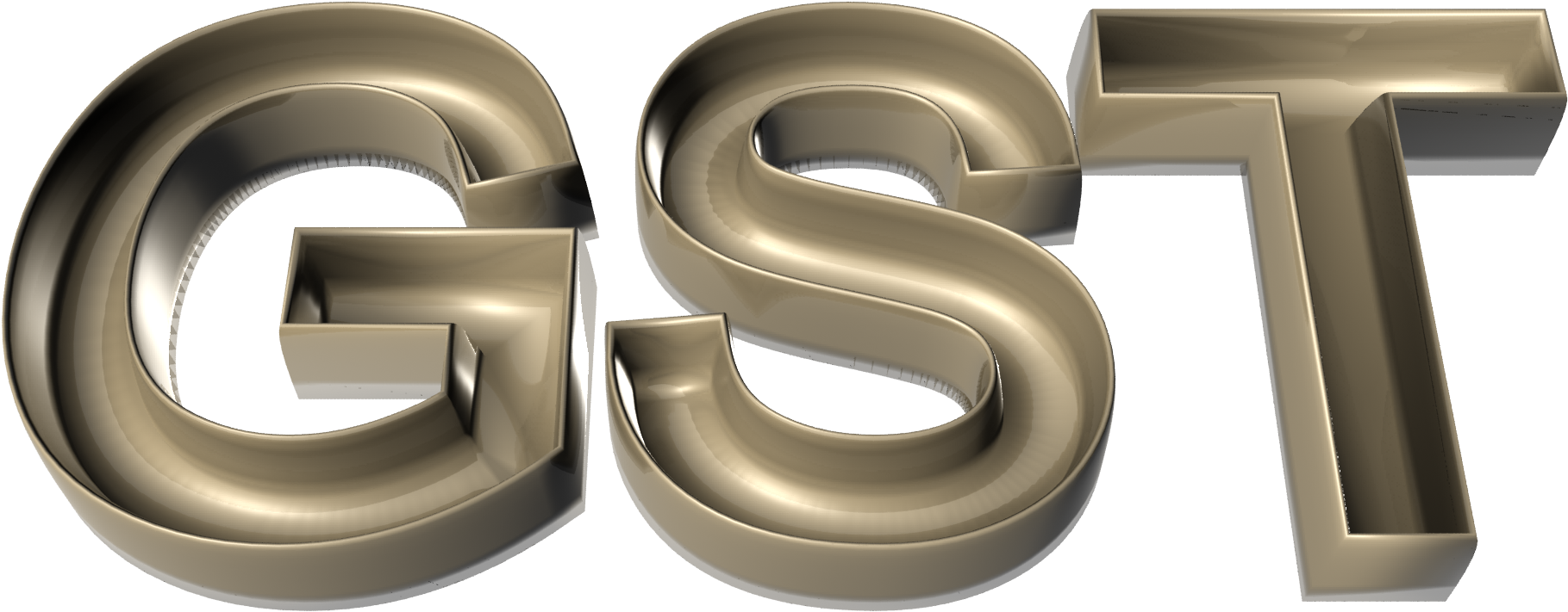 G S T3 D Golden Letters PNG Image