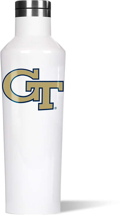 G T Logo White Water Bottle PNG Image