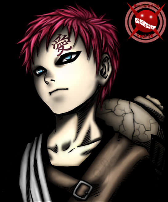 Gaara Anime Character Artwork PNG Image