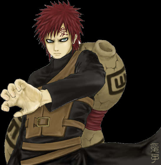 Gaara Naruto Anime Character PNG Image