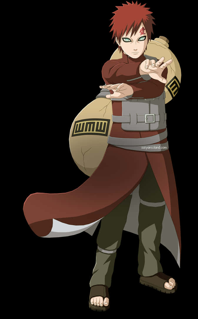 Gaara Naruto Anime Character PNG Image