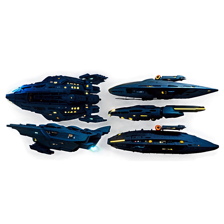 Galactic Alien Fleet Png Egc PNG Image