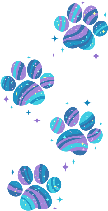 Galactic Blue Paw Prints PNG Image