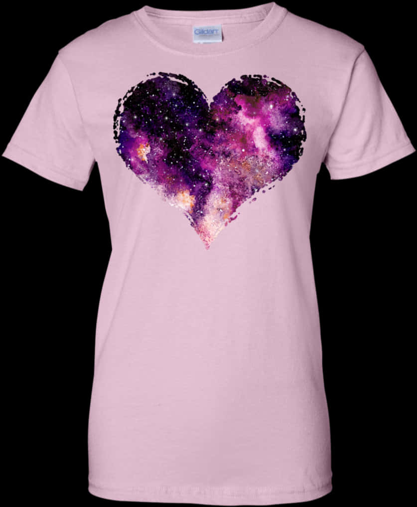 Galactic Heart T Shirt Design PNG Image