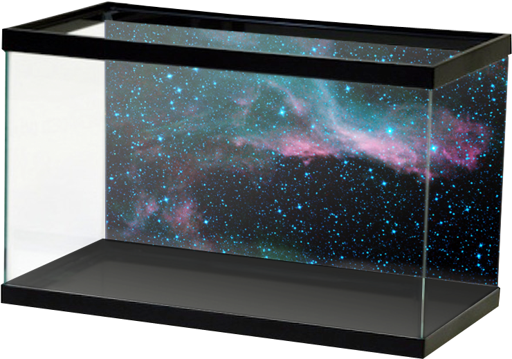 Galactic Theme Aquarium Backdrop PNG Image