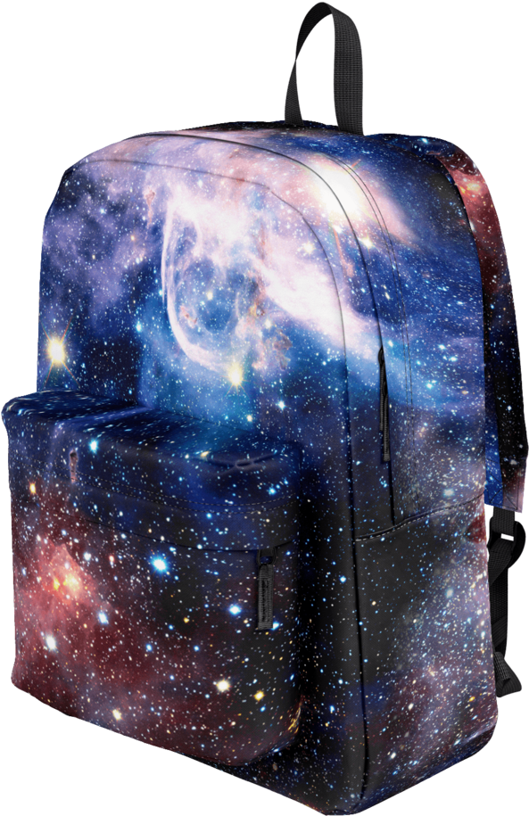 Galaxy Print Backpack PNG Image