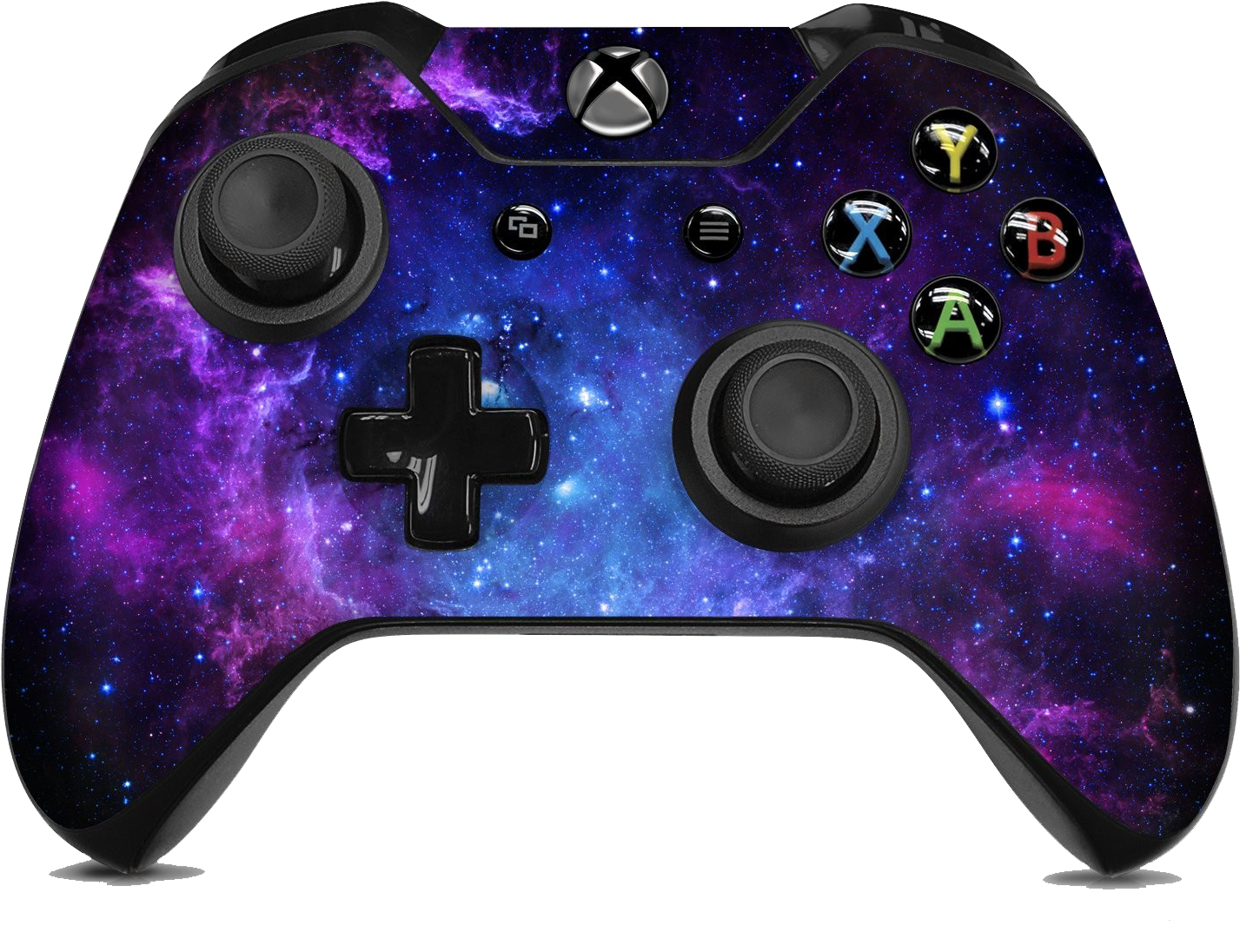 Galaxy Themed Xbox Controller PNG Image