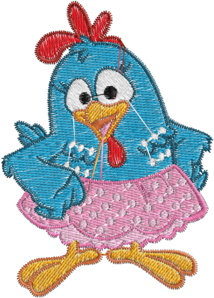 Galinha Pintadinha Embroidery Design PNG Image