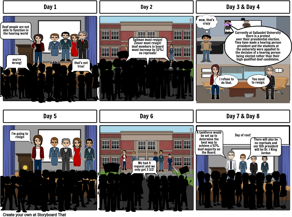 Gallaudet University Protest Comic Strip PNG Image