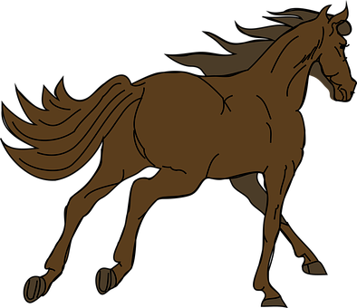 Galloping Brown Horse Silhouette PNG Image