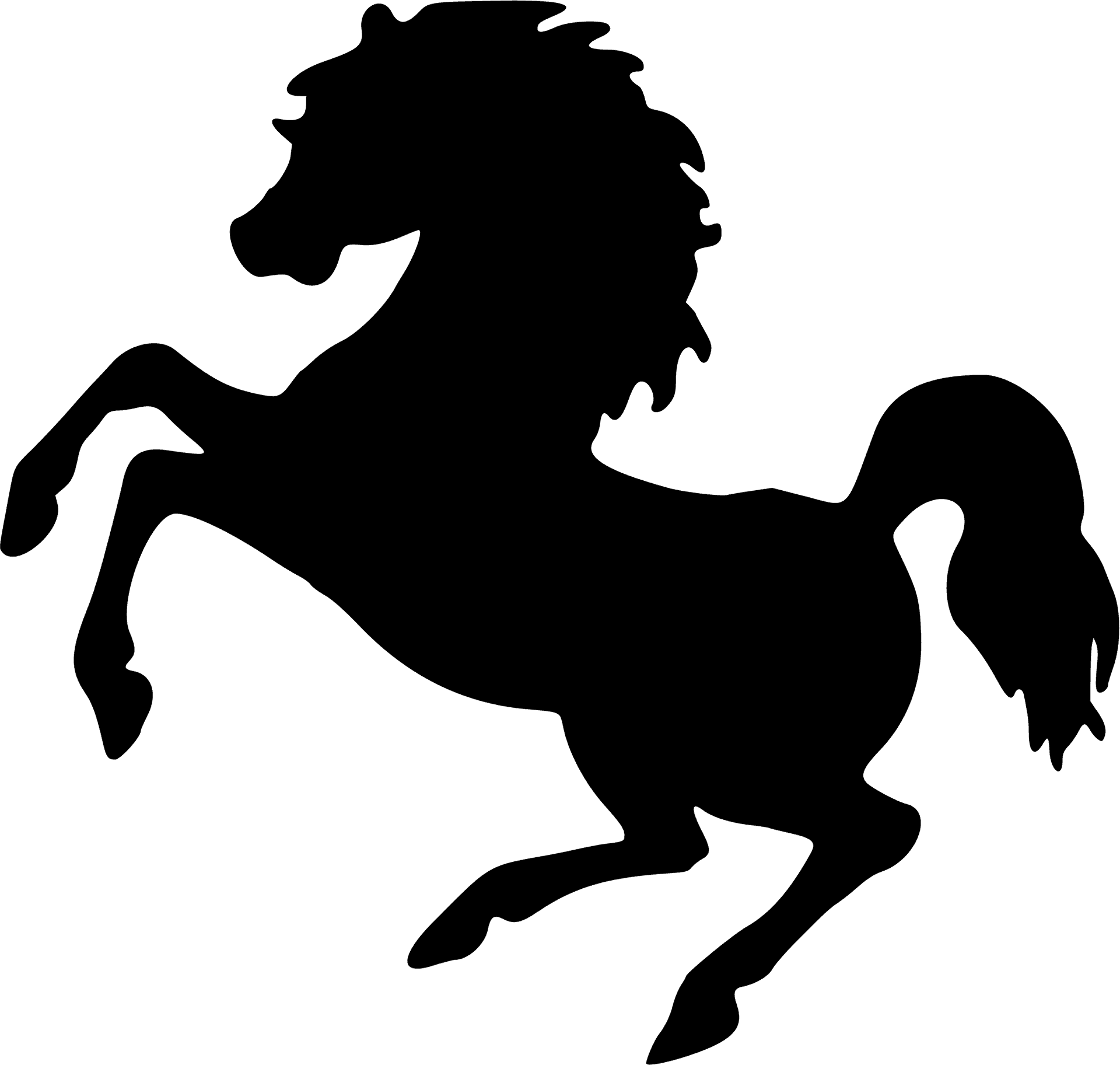 Galloping Horse Silhouette PNG Image