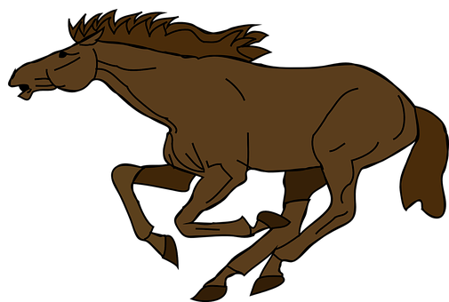 Galloping Horse Silhouette PNG Image