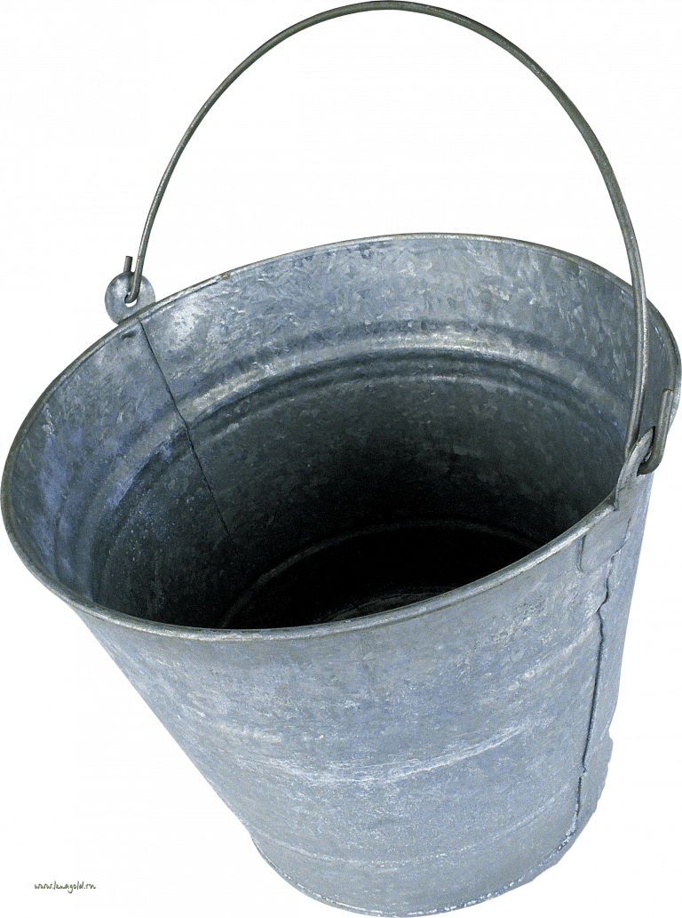 Galvanized Metal Bucket PNG Image