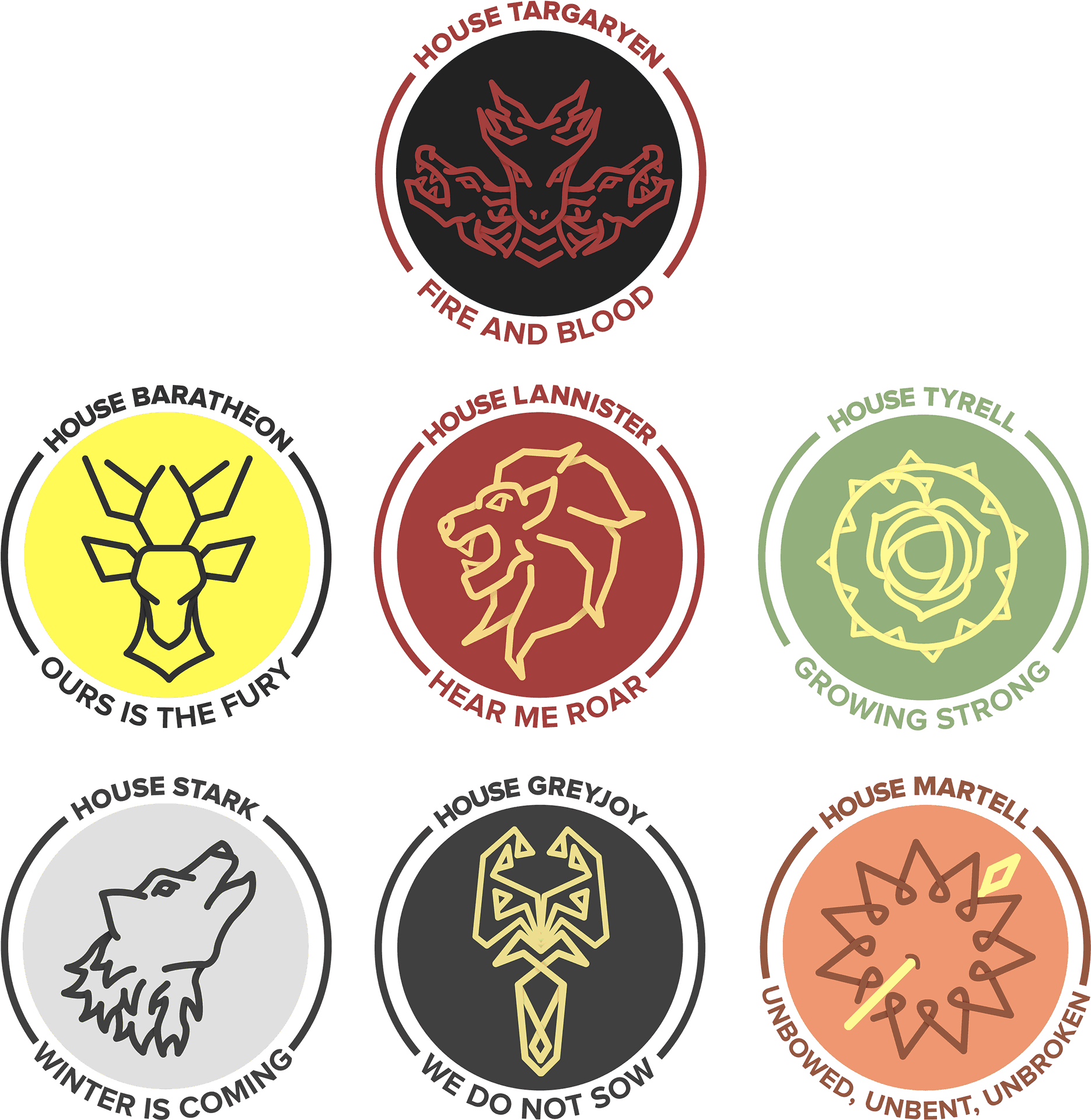 Gameof Thrones House Sigilsand Mottos PNG Image