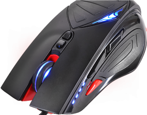 Gaming Mouse L E D Lights Black Red PNG Image