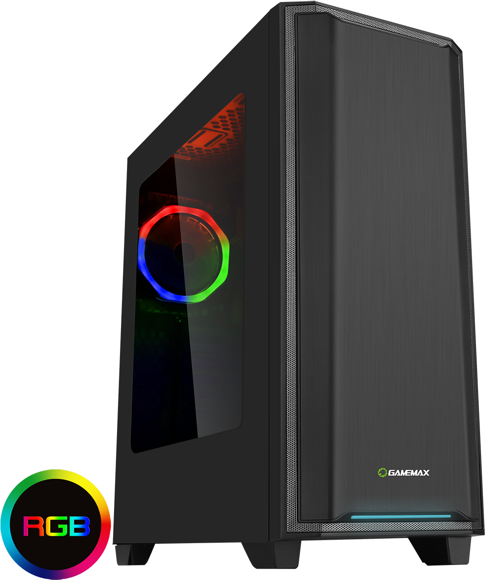 Gaming P C Tower With R G B Lighting PNG Image