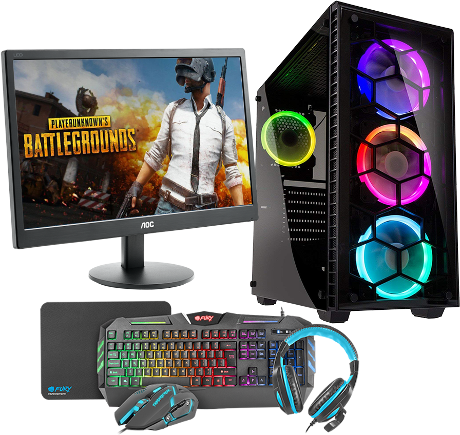 Gaming Setupwith R G B Lighting PNG Image