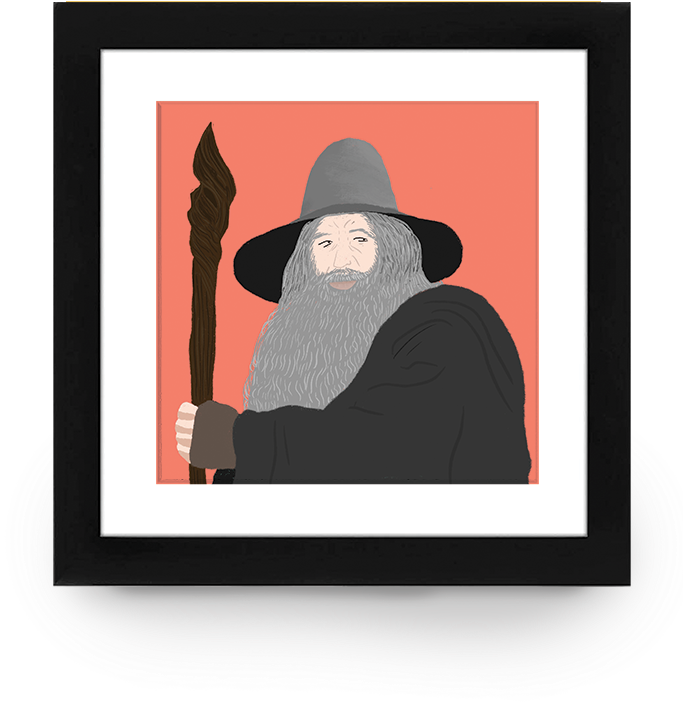 Gandalf Illustration Artwork PNG Image