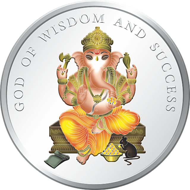 Ganesh Wisdomand Success Coin PNG Image