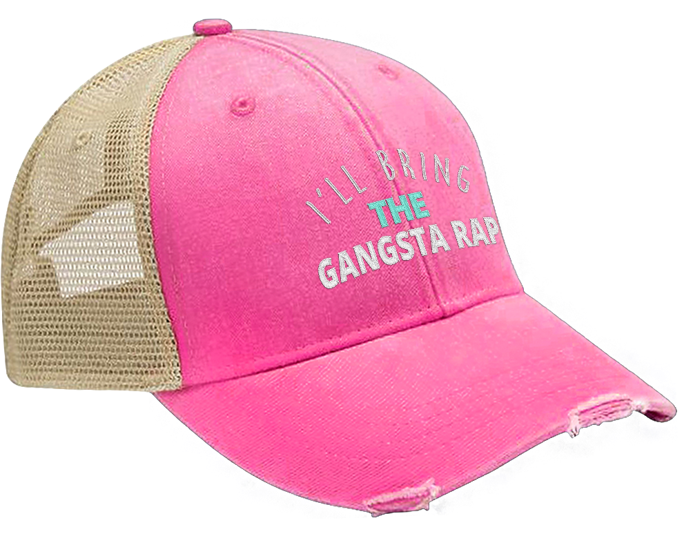 Gangsta Rap Pink Trucker Hat PNG Image