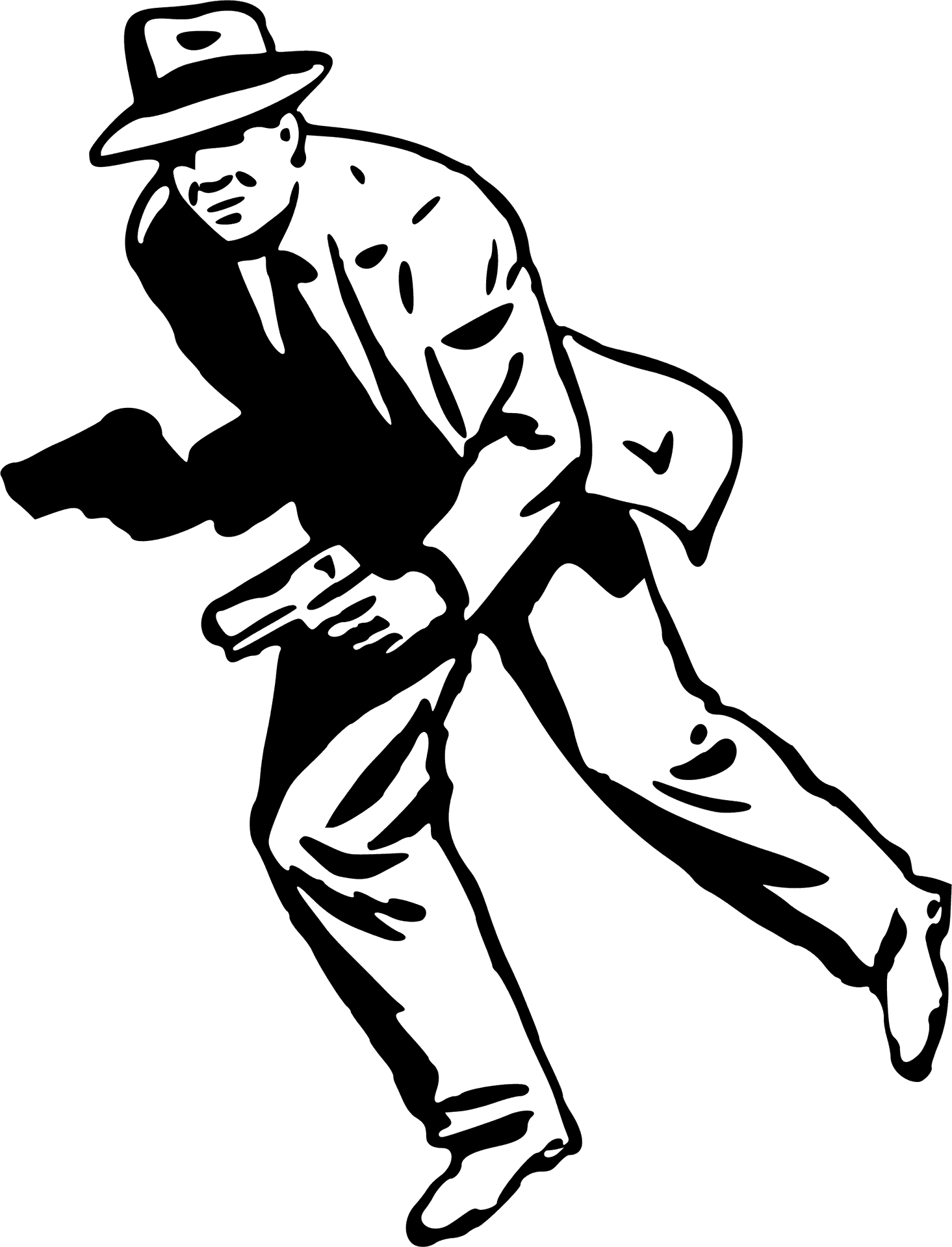 Gangster Silhouettewith Gun PNG Image