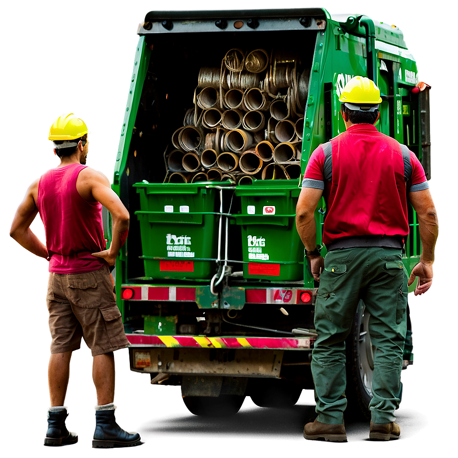 Garbage Truck With Crew Png Xvx28 PNG Image