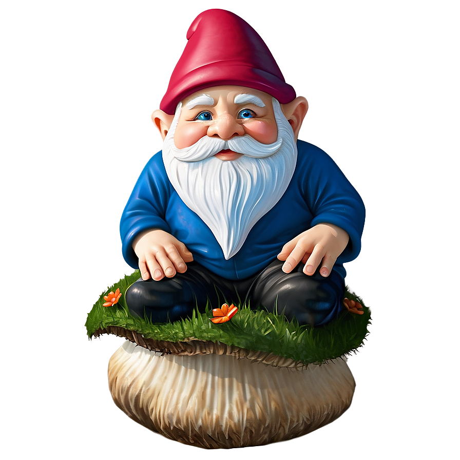 Garden Gnome On Mushroom Png Tuv97 PNG Image