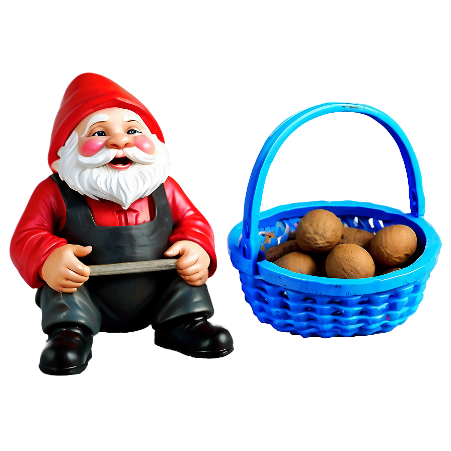 Garden Gnome With Basket Png Lvv38 PNG Image