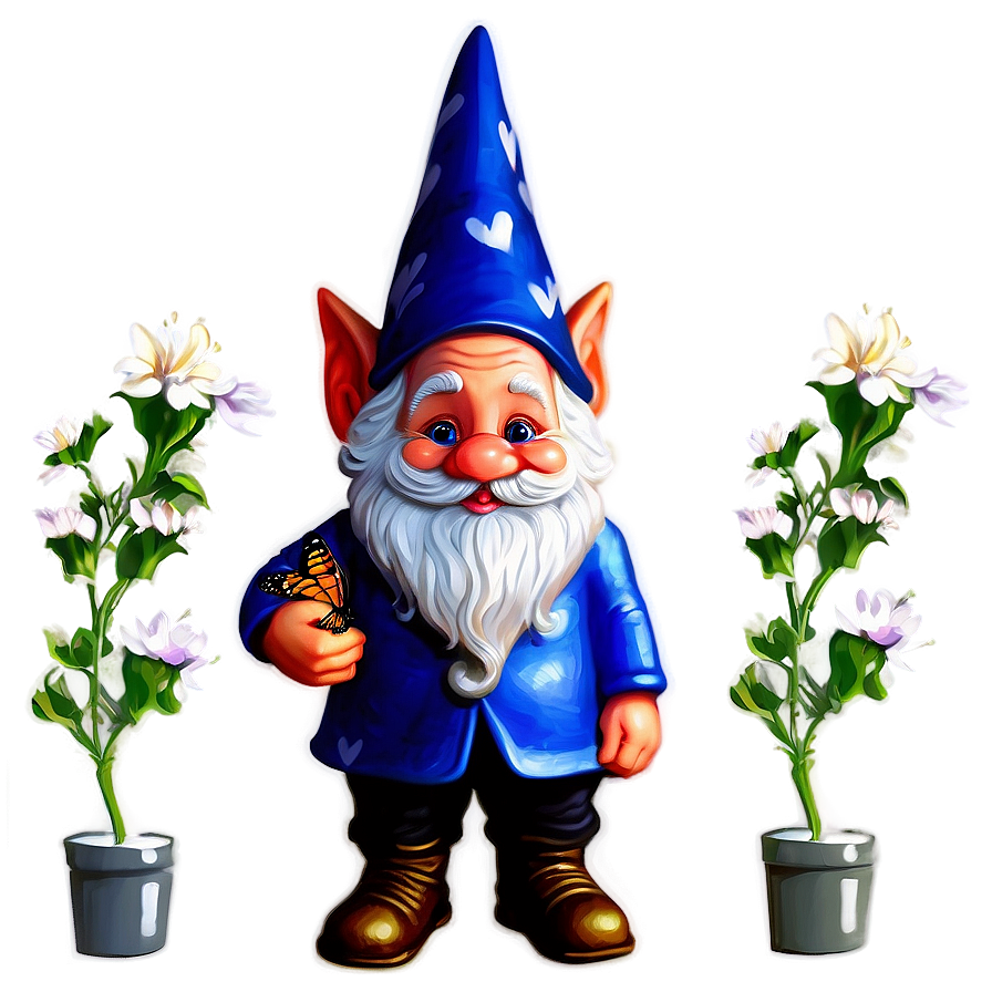 Garden Gnome With Butterfly Png 83 PNG Image