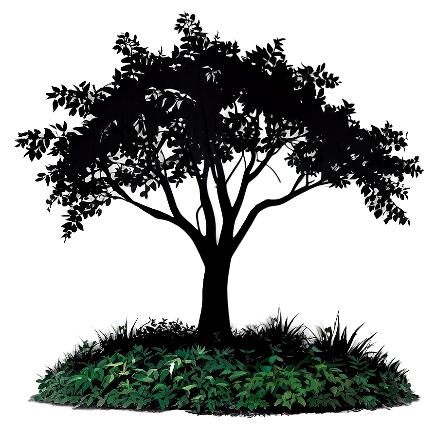 Garden Tree Silhouette Png Aos PNG Image