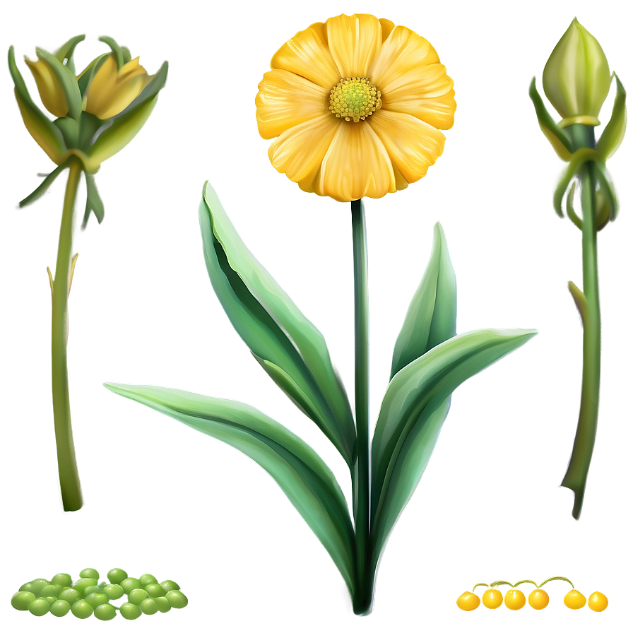 Garden Yellow Flowers Png Wvg PNG Image