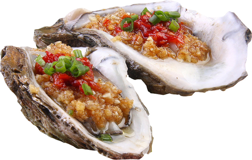 Garnished Oysterson Half Shell PNG Image