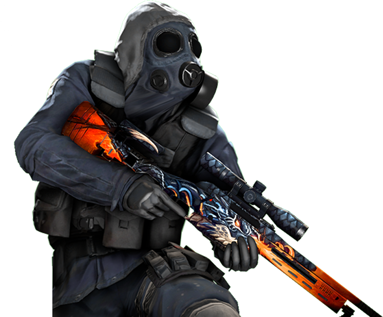 Gas Mask Soldierwith Rifle PNG Image