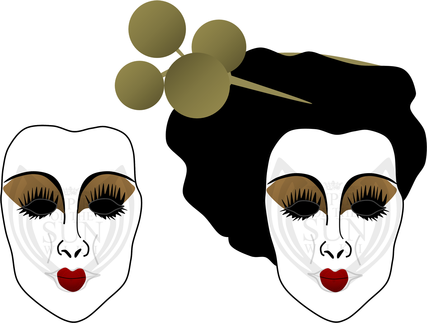 Geisha Traditional Makeupand Hairstyle PNG Image