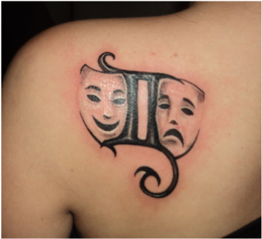 Gemini Theater Mask Tattoo PNG Image