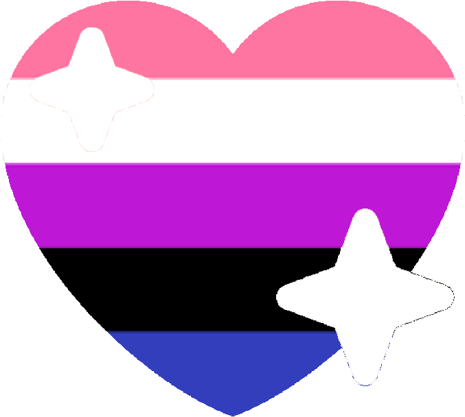 Genderfluid Pride Heartwith Sparkles PNG Image