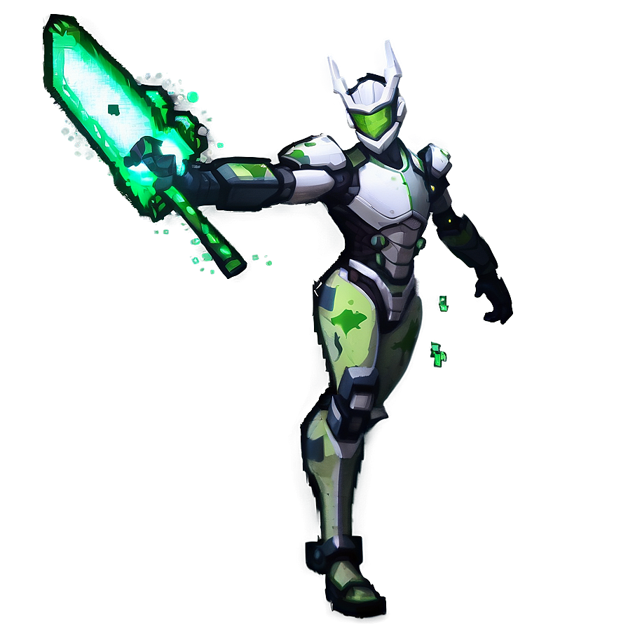 Genji Pixel Spray Png Mmw PNG Image