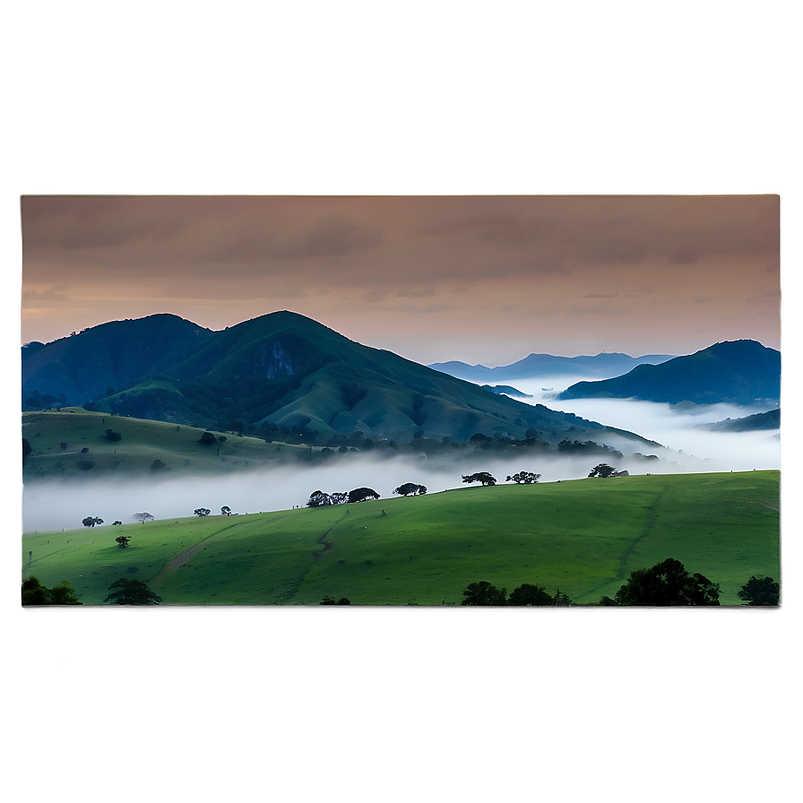 Gentle Fog Over Hills Png Fby PNG Image