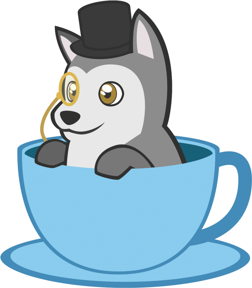 Gentleman Dogin Teacup PNG Image