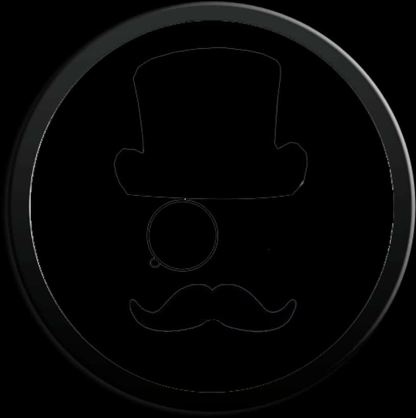 Gentleman Icon Monocleand Top Hat PNG Image