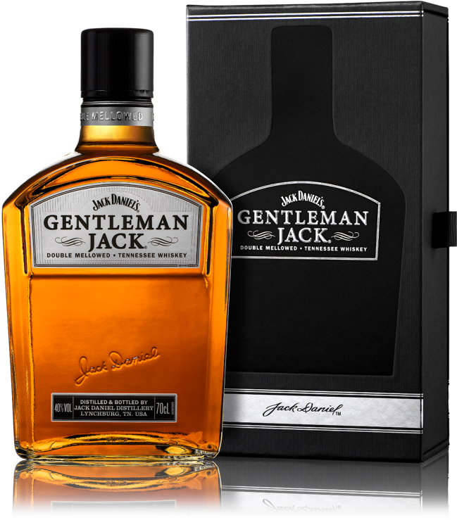 Gentleman Jack Whiskey Bottleand Box PNG Image