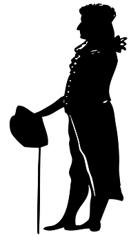 Gentleman Silhouette Profile PNG Image