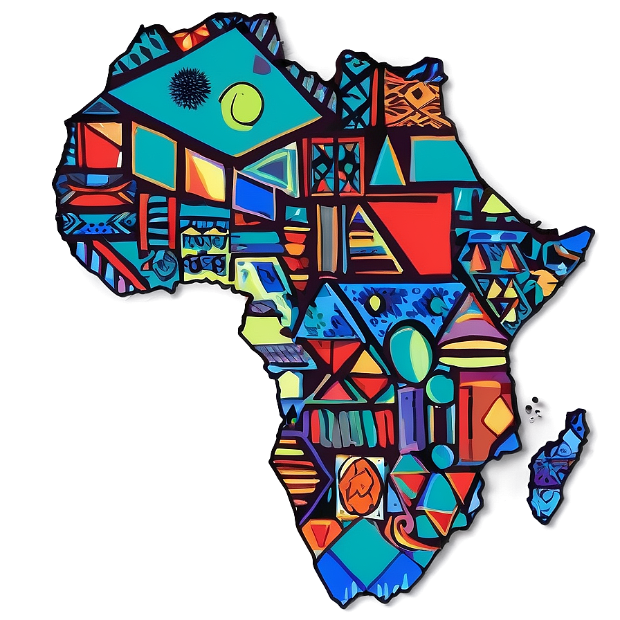 Geometric Africa Outline Png Qpv PNG Image