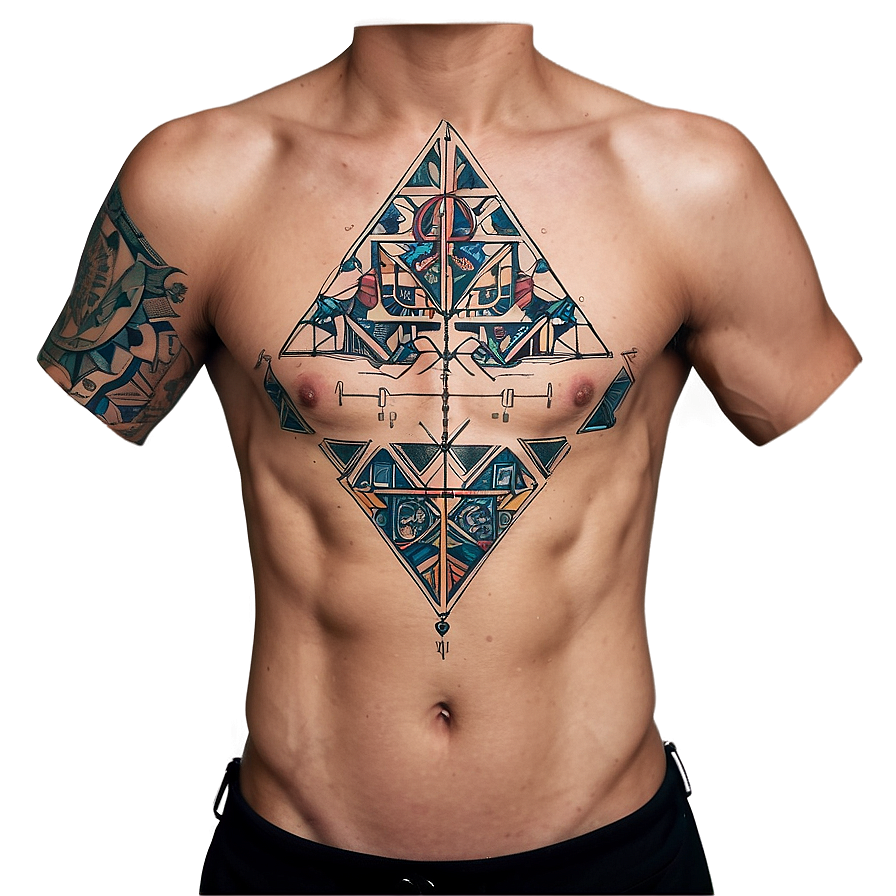 Geometric Chest Tattoo Ideas Png Lbq PNG Image